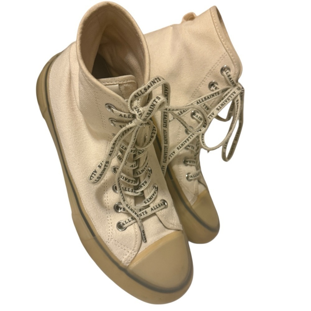 All Saints Women's Cream High-Top Sneakers
